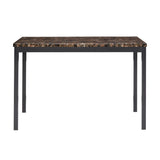 Homelegance By Top-Line Aristos 4-Person 48" Wide Faux Marble Top Dining Table Black Marble