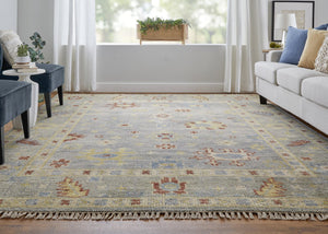 Feizy Rugs Fillmore Hand-knotted Wool Rug - Traditional Floral Patterns With Rich Colors For Timeless Elegance Blue,Taupe,Gray Wool Fil6954flgy000f00
