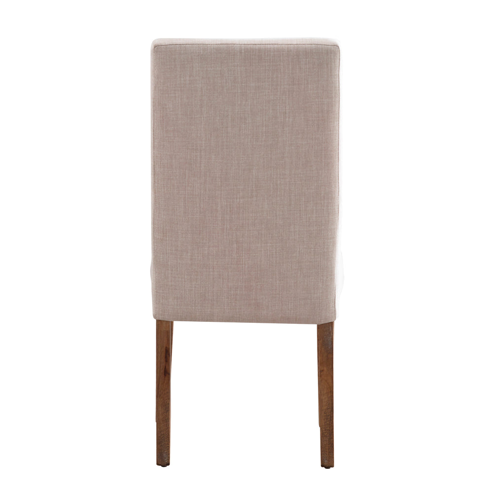 Homelegance By Top-Line Hazel Fabric Upholstered Parsons Dining Chairs (Set of 2) Light Natural Wood