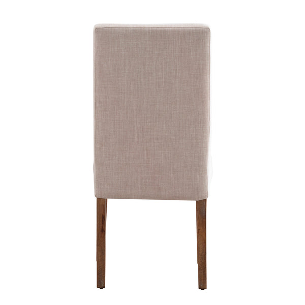 Homelegance By Top-Line Hazel Fabric Upholstered Parsons Dining Chairs (Set of 2) Light Natural Wood