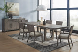 Scott Living Home Griffith Double Pedestal Dining Table Gray with Light Wood Finish P367-DR-K2 Pulaski Furniture