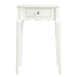 Homelegance By Top-Line Jessip 1-Drawer Wood Side Table White Wood