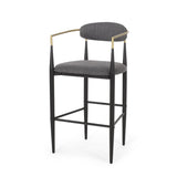 Christopher Knight Home® - Noble House - Elmore Modern Fabric Upholstered Iron 30 Inch Barstools (Set of 2)