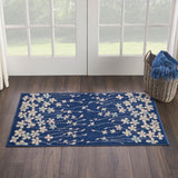 Nourison Tranquil TRA04 Machine Made Power-loomed No Border Indoor Only Contemporary  Rug Navy, Navy Blue 100% Polypropylene 99446484383