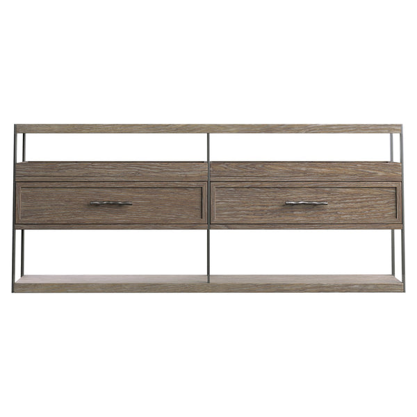 Bernhardt Bernhardt Casa Paros Rustic Modern Console Table With Playa Wood, Anthracite Metal Accents & Storage 317912