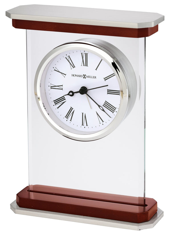 Hekman Furniture 645834 Elegant Mayfield Tabletop Clock - Classic Rosewood Alarm With Roman Numerals & Silent Sweep Hand  Mayfield Tabletop Clock 645834