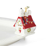 Profile Poppers Snoopy Holiday Table Decor, Porcelain Gold Trim, 4