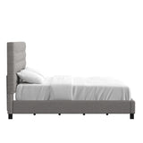 Homelegance By Top-Line Matson Button Tufted Linen Upholstered Bed Grey Linen