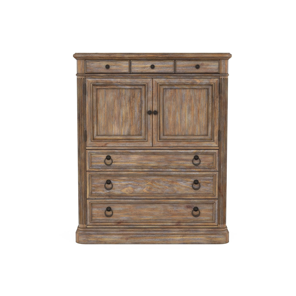 A.R.T. Furniture Architrave New Traditional Door & Drawer Chest - Almond Pine Finish, Cedar-lined Drawers, Adjustable Shelves Brown Material, Pine Solids And Veneer,Metal 277152-2608