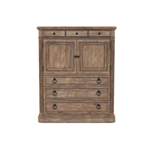 A.R.T. Furniture Architrave New Traditional Door & Drawer Chest - Almond Pine Finish, Cedar-lined Drawers, Adjustable Shelves Brown Material, Pine Solids And Veneer,Metal 277152-2608