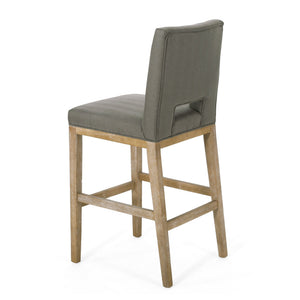English Elm Christopher Knight Home® - BARSTOOL Grey Fabric Upholstered Padded Seat with Sturdy Eco Wooden Frame — Comfortable Durable Design 73531.00DPGRY