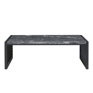 Modern Industrial Stone Top Cocktail Table Black with Stone P301728 Pulaski Furniture