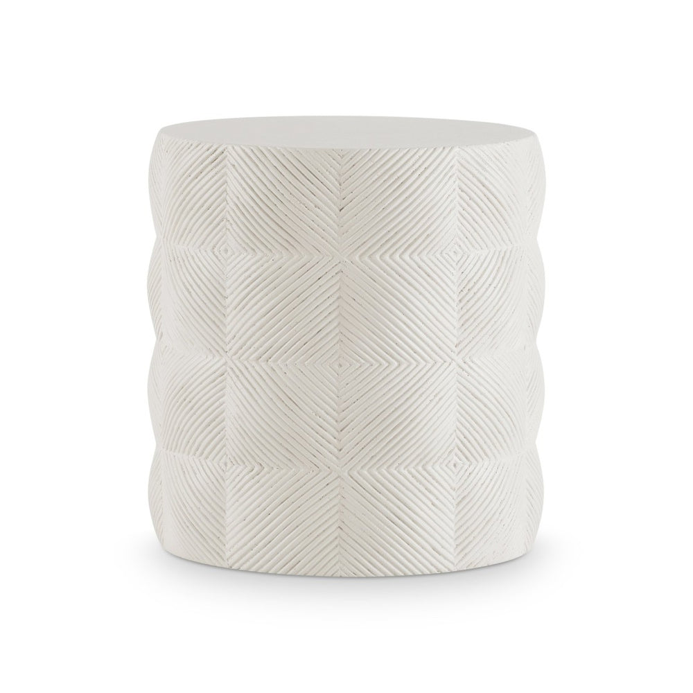 Bernhardt Bernhardt Ballantyne Stonecast Accent Table with Woven Rattan Texture for Coastal Interiors X11128