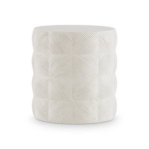 Bernhardt Bernhardt Ballantyne Stonecast Accent Table with Woven Rattan Texture for Coastal Interiors X11128