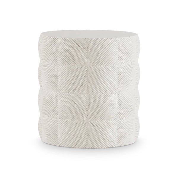 Bernhardt Bernhardt Ballantyne Stonecast Accent Table with Woven Rattan Texture for Coastal Interiors X11128