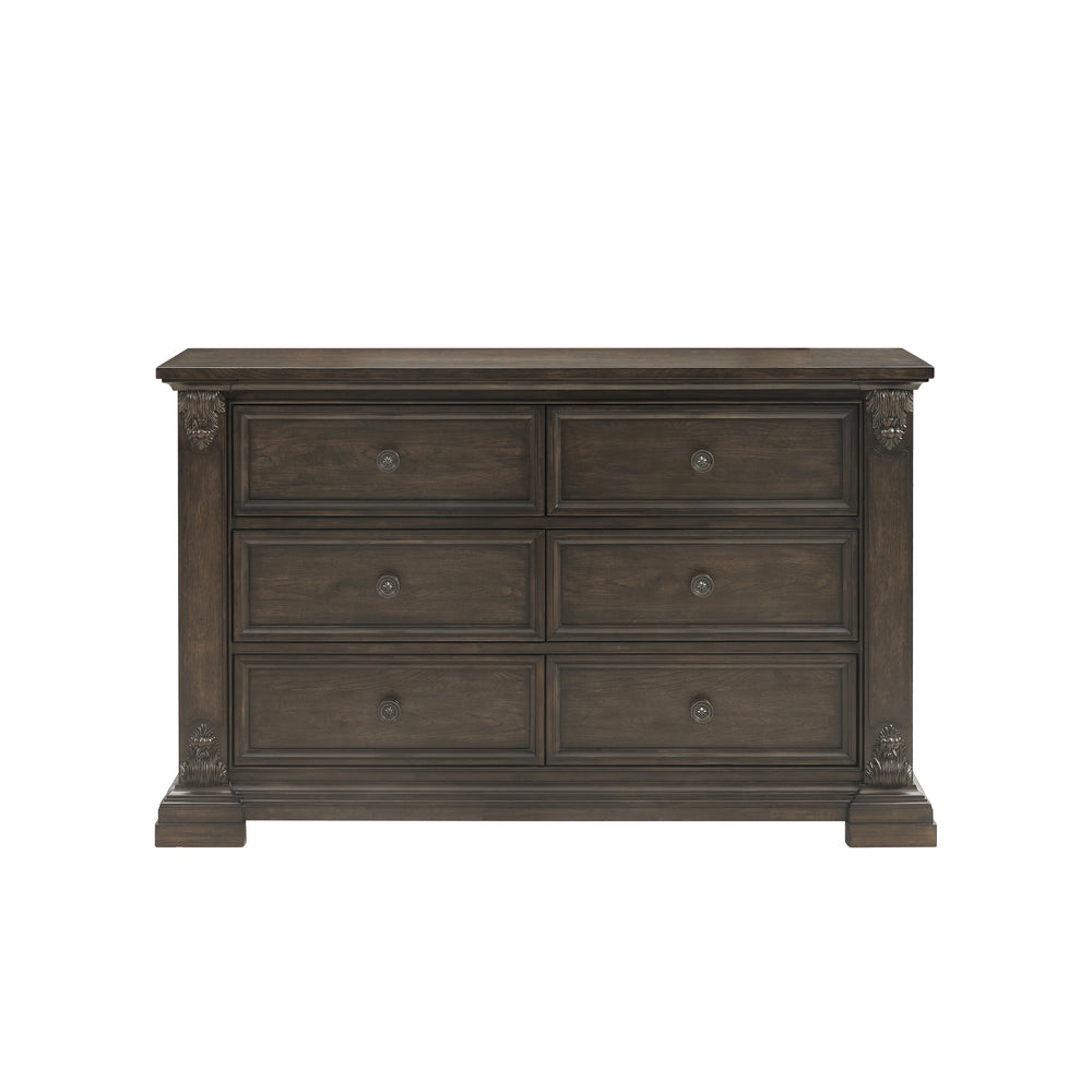 A.R.T. Furniture Heritage Hill Dresser - Elegant Acacia & White Oak Storage Solution With Antique Pewter Hardware Brown Six (6) Drawers For Storage (Interior Drawers, 26”W X 13.5”D X 7.2”H) 341130-2816