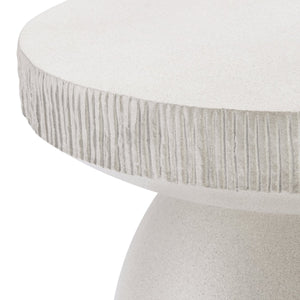 Bernhardt Bernhardt Antibes Pedestal Side Table — Sculptural Pumice Concrete Look, 24" Square, Durable Grca Reglaze 350125