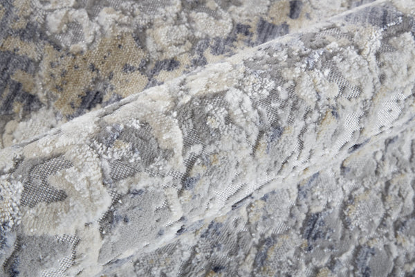 Feizy Rugs Laina Modern & Traditional Low-pile Area Rug - Soft, Easy-care Design For Living Rooms & Bedrooms Silver,Gray,Blue Polyester,Polypropylene Lai39gifblugryh18