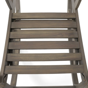 English Elm Christopher Knight Home® - Outdoor Acacia Wood Rocking Chair with Retractable Footrest, Durable Weather-Resistant Porch Patio Seating Comfortably Grey 63337.00GRY