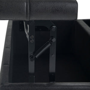 English Elm Harrison Coffee Table Storage Ottoman - Versatile Distressed Black Faux Leather With Hidden Storage B136P159141