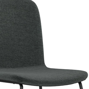English Elm Wilcox Curved Padded Dining Chairs Set of 2 in Charcoal Grey – Upholstered Comfort on Metal Legs B136P159656