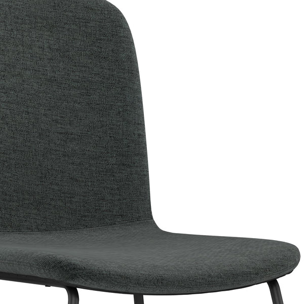 English Elm Wilcox Curved Padded Dining Chairs Set of 2 in Charcoal Grey – Upholstered Comfort on Metal Legs B136P159656