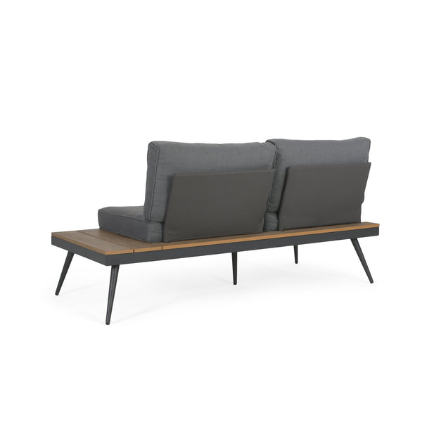 English Elm Norfolk Outdoor Left Sectional Seat with Mesh Back and Faux Wood Aluminum Frame 62750.00RGRY