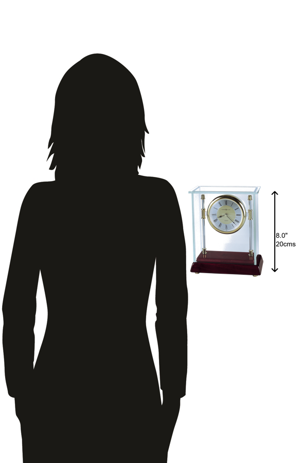 Hekman Furniture 645558 Kensington Tabletop Clock - Elegant Rosewood Finish, Quartz Movement, Classic Roman Numerals Rosewood Kensington Tabletop Clock 645558