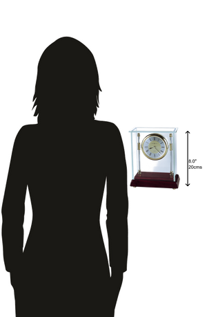 Hekman Furniture 645558 Kensington Tabletop Clock - Elegant Rosewood Finish, Quartz Movement, Classic Roman Numerals Rosewood Kensington Tabletop Clock 645558