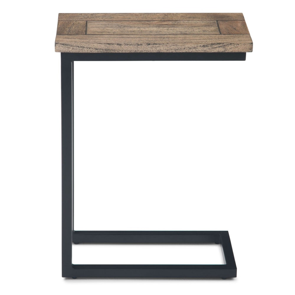 English Elm Skyler C Side Table - Handcrafted Beach Brown Mango Wood With Black Metal Base For Versatile Use B136P158244-GIGA