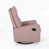 Christopher Knight Home® - Noble House - Woodglen Contemporary Glider Swivel Push Back Nursery Recliner - Light Blush and Black Finish