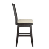 Homelegance By Top-Line Juliette French Ladder Back Counter Height Swivel Stool Black Rubberwood