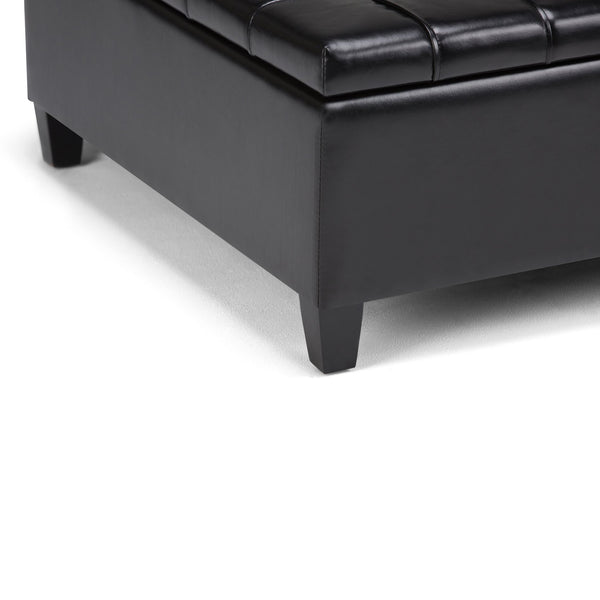 English Elm Harrison - Versatile Midnight Black Storage Ottoman With Lift-Top, Stylish Coffee Table & Seating B136P159136