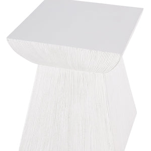 Bernhardt Bernhardt Sculptural Casitas Outdoor Accent Table - Stonecast Rattan Look, Weather-Resistant 20" X02150