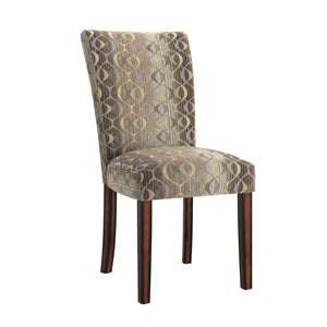 Homelegance By Top-Line Harmonn Print Parsons Dining Side Chairs (Set of 2) Espresso Rubberwood