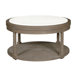 Round Cocktail Table with Marble Top Natural with Warm natural finish P301-ACC-K1 Pulaski Furniture