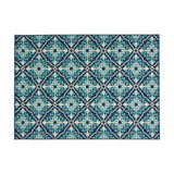 Christopher Knight Home® - Noble House - Morroco Outdoor 5'3" X 7' Trellis Area Rug, Navy and Blue