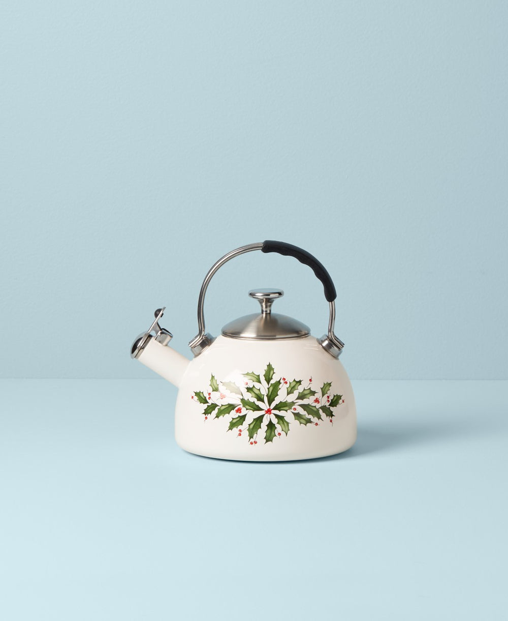 Lenox Holiday Tea Kettle Red & Green, ALUMINUM METAL 892561