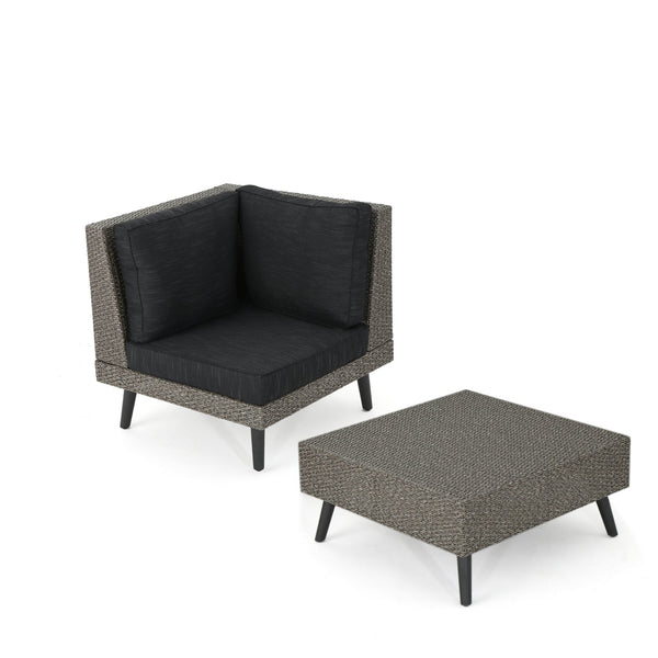 English Elm Christopher Knight Home® - Tahiti Corner Sofa Set With Table - Stylish Brown Outdoor Seating, Weather-Resistant & Comfortable 60125.00SETMBK