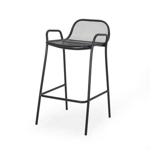 English Elm Christopher Knight Home® - BALTIMORE Linda Modern Iron Barstool Set of 2 Matte Black – Powder-Coated Mesh Seating, Durable Outdoor 디자인 65475.00BLK