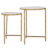 Homelegance By Top-Line Kailani Stainless Steel Nesting Tables Gold Stainless steel