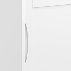 English Elm Harper Mid-Century 30" Solid Hardwood Low Storage Cabinet with Sliding Doors, Eco-Friendly Finish White B136P158710