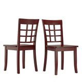 Homelegance By Top-Line Lorren Window Back Wood Dining Chairs (Set of 2) Red Rubberwood