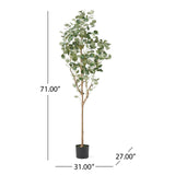 Christopher Knight Home® - Noble House - Adair 6' X 2.5' Artificial Eucalyptus Tree, Green