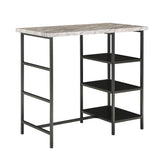 Homelegance By Top-Line Tosca Counter Height Metal Table Set with Faux Marble Top Black Metal