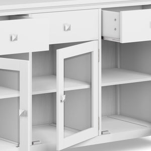 English Elm Cosmopolitan - Contemporary White Sideboard Buffet With Generous Storage & Modern Design Features B136P158549