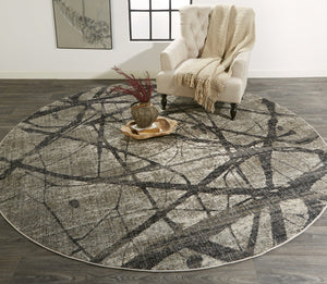 Feizy Rugs Kano Modern Abstract Area Rug - Stain And Fade Resistant, Versatile Design For Any Home Décor Taupe,Gray,Ivory Polypropylene,Polyester 8643877fchlgryn89