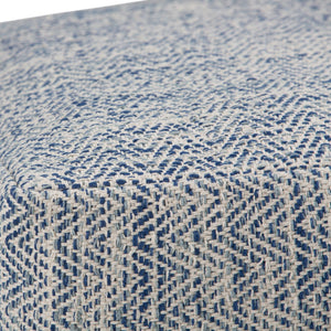 English Elm Nate Square Pouf - Handcrafted Denim Mélange Footstool For Modern Living Room & Bedroom Comfort B136P159274