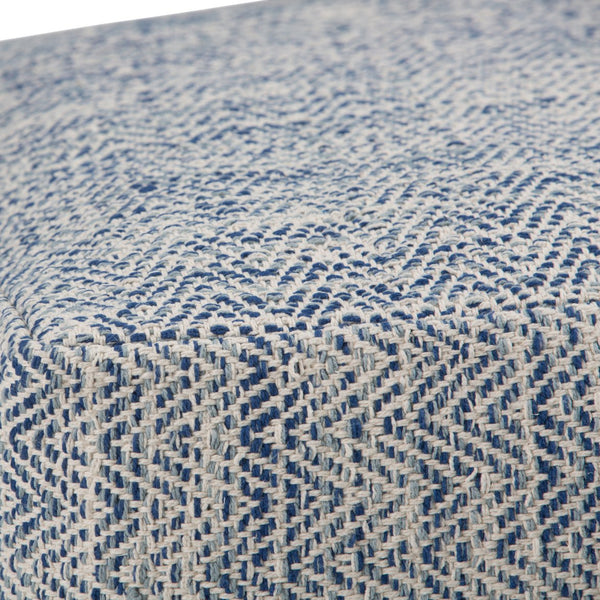 English Elm Nate Square Pouf - Handcrafted Denim Mélange Footstool For Modern Living Room & Bedroom Comfort B136P159274