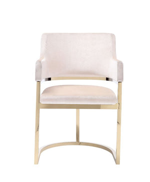 VIG Furniture Modrest Tulsa Modern Cream Velvet & Gold Dining Chair VGZAY607-CRM